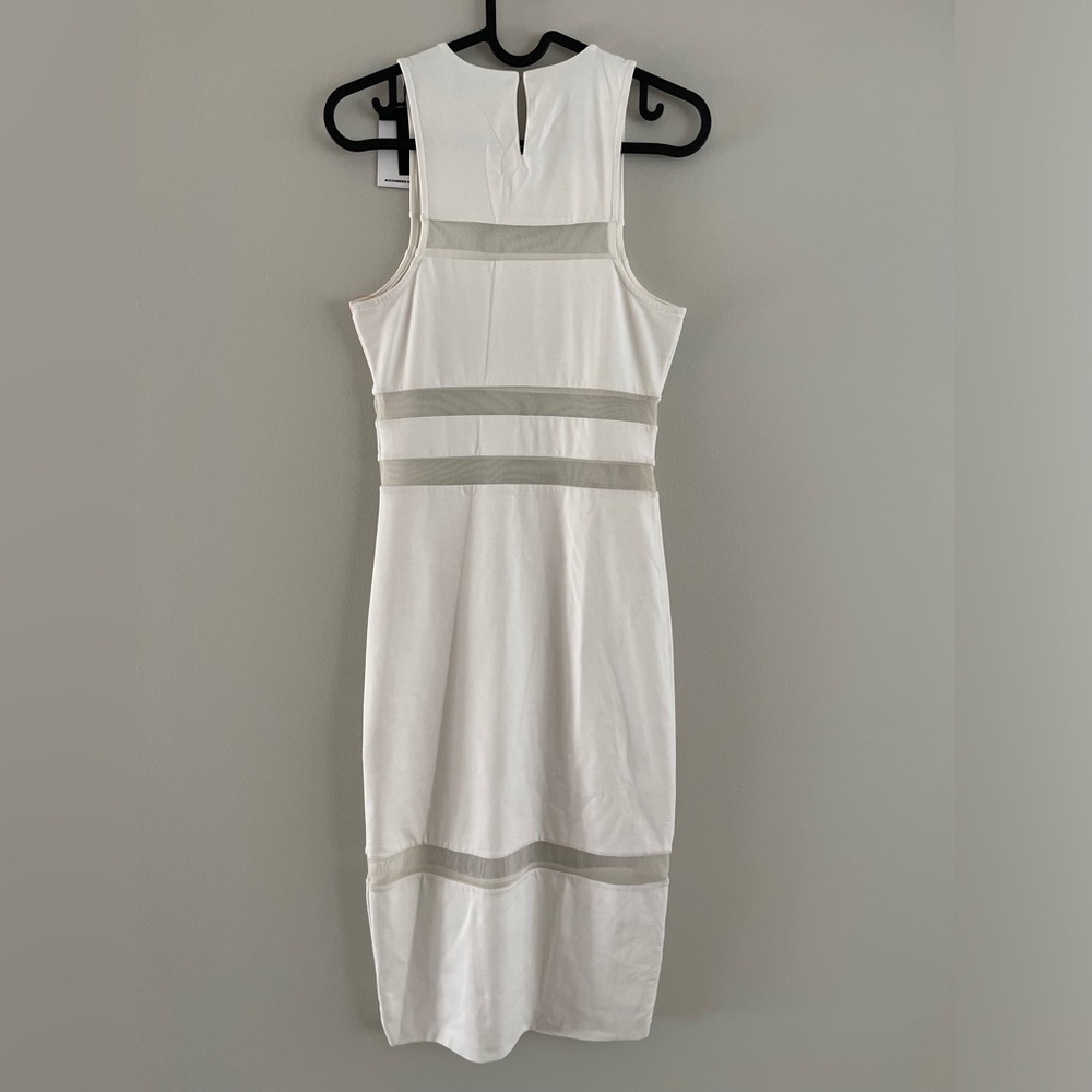 NWT T by Alexander Wang Mesh-stripe Dress, White, Size XS - Picture 6 of 11